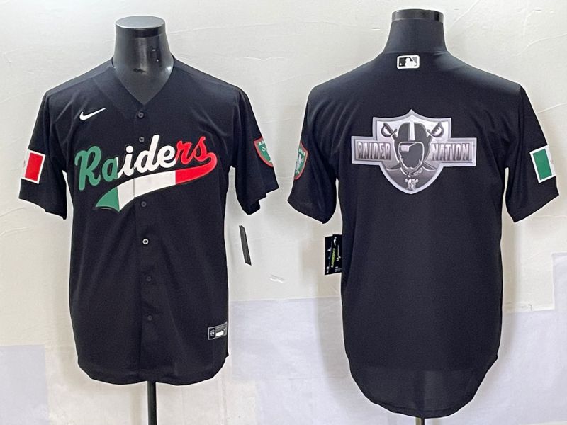 Men 2025 Oakland Raiders Blank Black Joint Name Nike Limited NFL Jersey style 7037